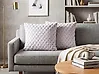 Set of 2 Decorative Cushions PURSLANE 43 x 43 cm Faux Fur Light Grey Geometric Pattern