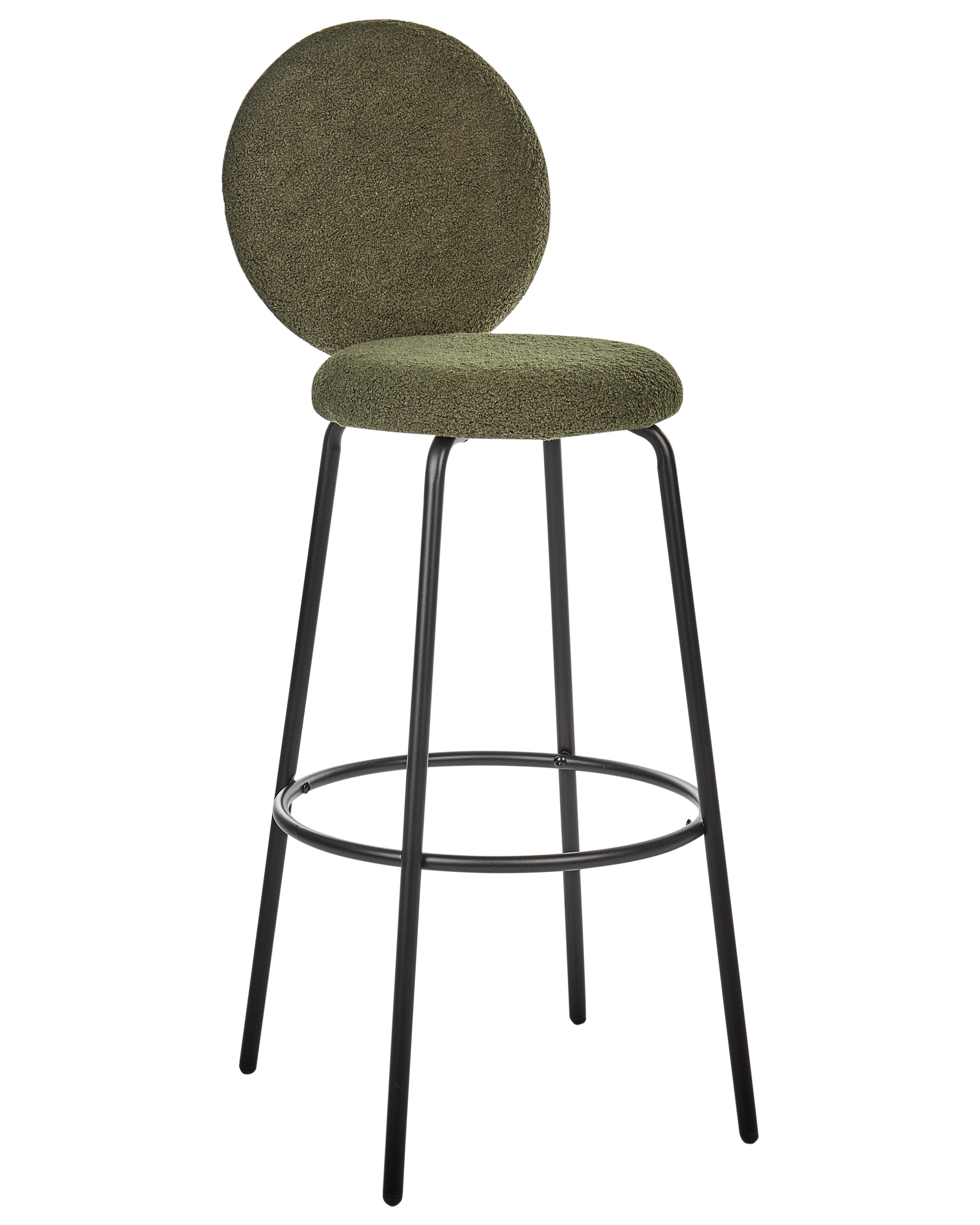 Set of 2 Boucle Bar Chairs Green EMERY_915921