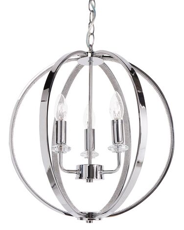 Lámpara de araña de metal plateado TENOIRO