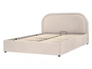 Ottoman Bed QUILLIEN Chenille Light Beige 140 x 200 cm (EU Double)_989503