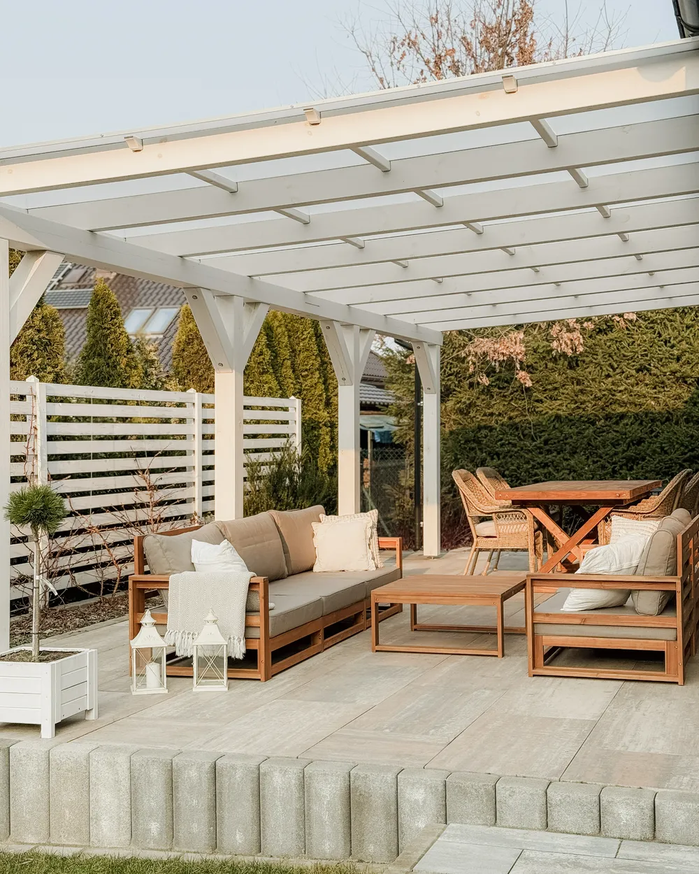 Set da giardino con tavolo 5 posti TIMOR Modulare Legno di acacia certificato Marrone chiaro_991877
