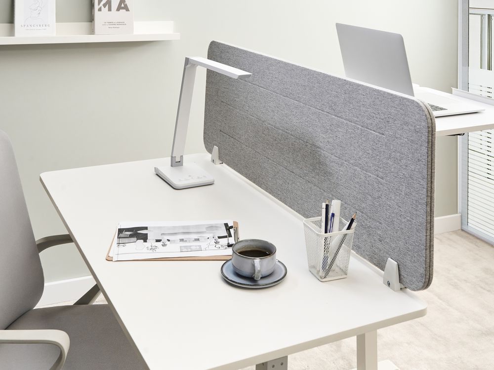 Bureauscheidingswand ZIGGY 120 x 40 cm Lichtgrijs