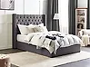 Ottoman Bed LUBBON Velvet Grey 140 x 200 cm (EU Double)