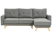Sofa Bed 3 Seater SIRO with Storage Fabric Grey Left Hand_885661