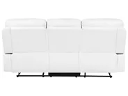 Canapea cu recliner manual cu 3 locuri BERGEN Piele ecologică Alb_681562