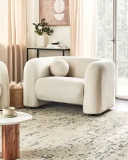 Poltrona LEIREN Velluto Bianco sporco_920677