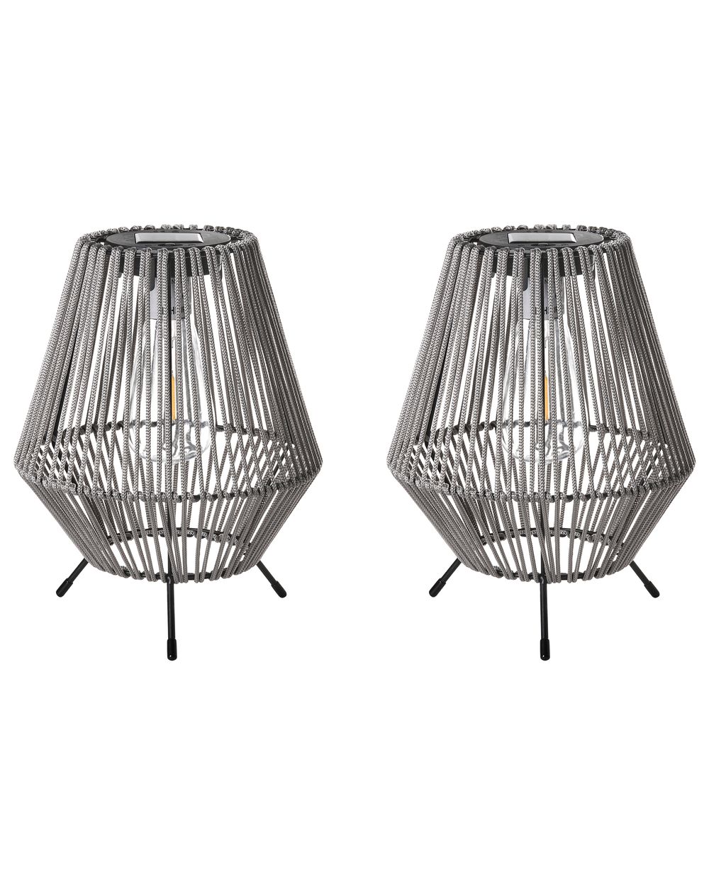 Zestaw 2 lampionów solarnych VUNGU 27 cm Szary