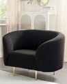 Fauteuil en tissu bouclé noir et doré LOEN_867921