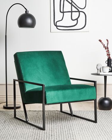 Velvet Armchair Green DELARY