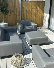Garden Lounge Set with Table 5 Seater ROVIGO Grey_982912