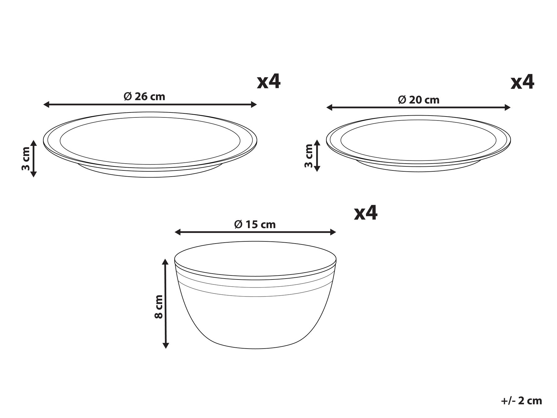 Set of 12 Dinnerware CHIVES Stoneware Light Grey_956455