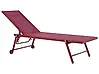 Sun Lounger PORTOFINO Reclining Metal Burgundy