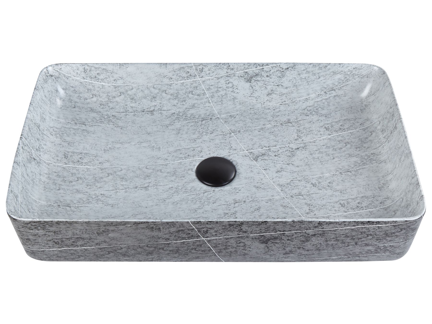 JADE Aufsatzwaschbecken Rechteckig – 60x35 Cm, Mattweiß Aus Mineralharz