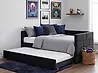 Trundle Bed Velvet CHAVONNE 90 x 200 cm (EU Single) Black