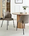 Set of 2 Dining Chairs MILES Corduroy Taupe