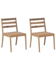 Set of 2 Garden Chairs CHIOGGIA Certified Acacia Wood Light Brown_1038419