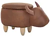 Storage Animal Stool COW Cow Faux Leather Light Brown