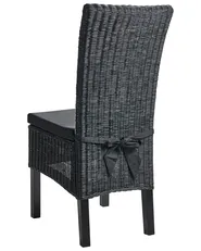 Set of 2 Dining Chairs ANDES Rattan Black_1018458
