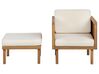 Lounge Set 5-teilig Akazienholz hellbraun 4-Sitzer Auflagen hellbeige BARATTI_830598