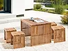 Garden Dining Set with Stools 4 Seater BELLANO Acacia Wood Brown
