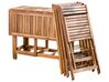 4 Seater Acacia Wood Foldable Garden Dining Set FRASSINE with Parasol (12 Options)_924449