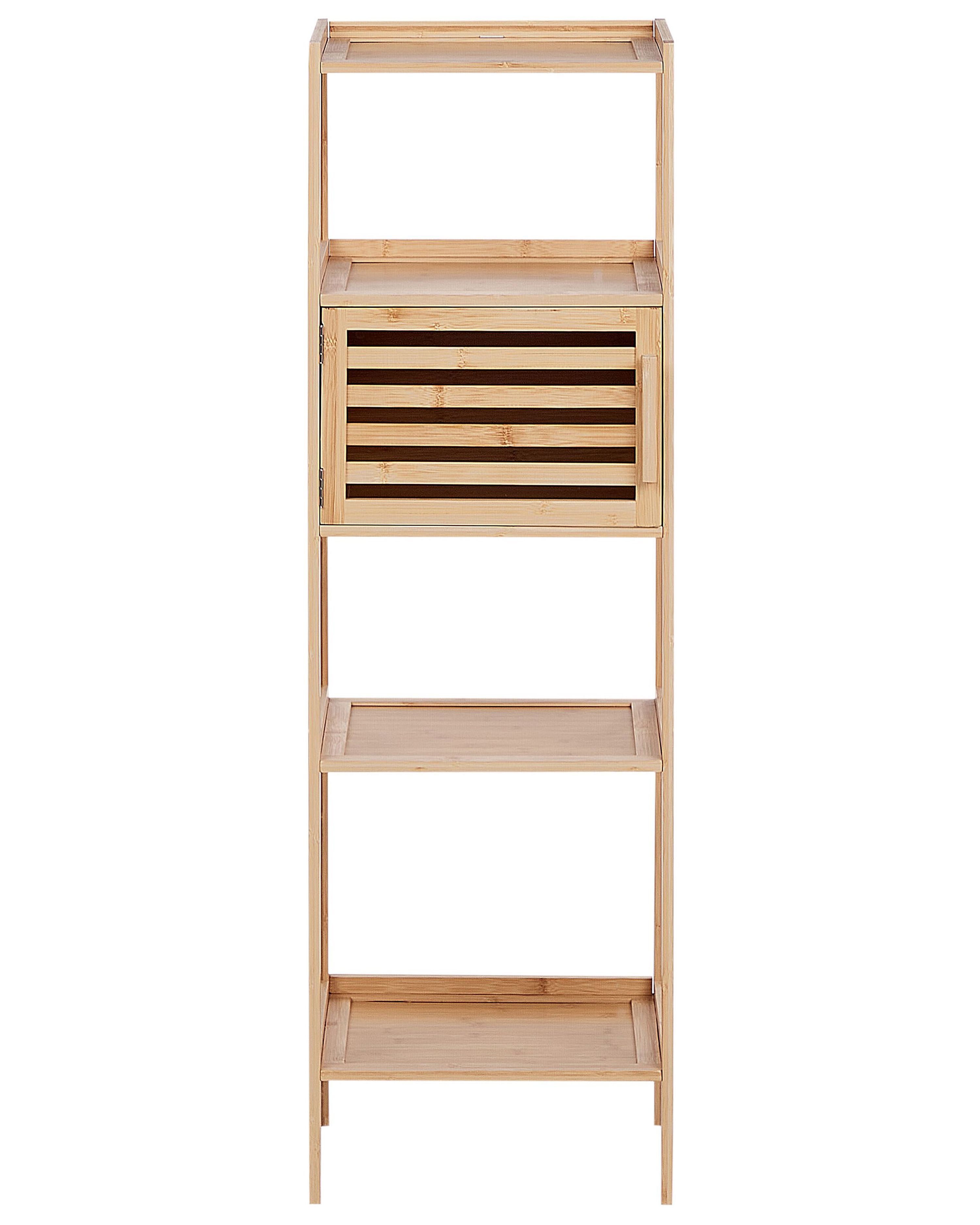 Bamboo Bathroom Shelving Unit Light Wood LAFAYETTE | Beliani.co.uk