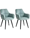 Lot de 2 chaises de salle à manger TIRANO Lin synthétique Bleu clair