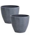 Set of 2 Plant Pots FRITILLARIA 50 cm Grey