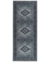 Teppich grau orientalisches Muster 80 x 200 cm Kurzflor VADKADAM_831376