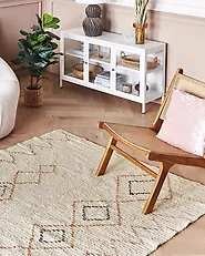 Tappeto GUWAHATI Beige 160 x 230 cm Cotone_1179994