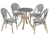 Conjunto de comedor exterior 4 plazas RIFREDDO Ratán sintético Negro/Blanco