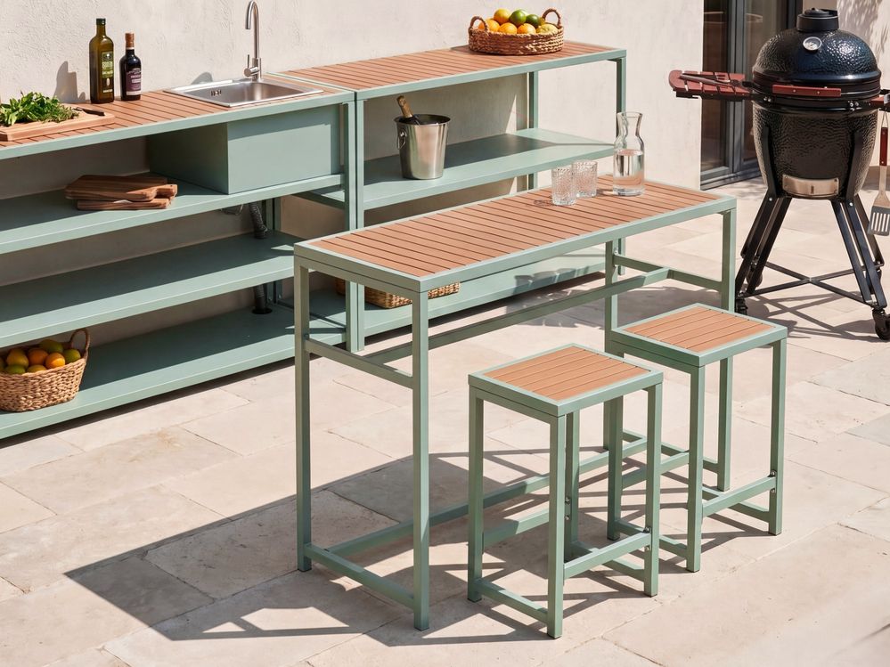 Garden Bar Table AVETRANA 150 cm 50 cm Light Green