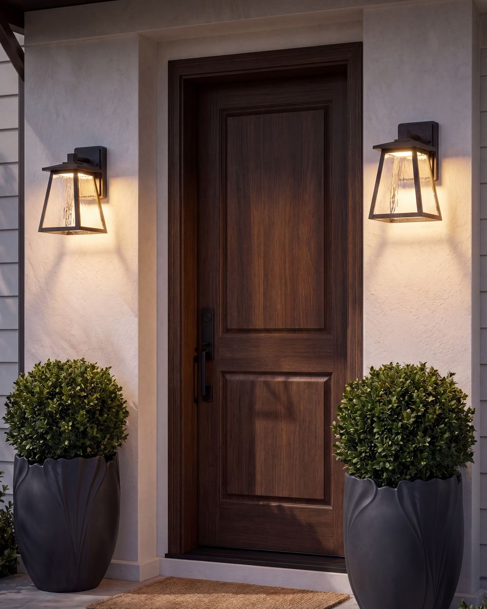 Set of 2 Outdoor LED Wall Lights SIRET Black