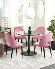 Set of 2 Dining Chairs MAGALIA Velvet Pink_1043549