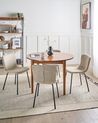 Set of 4 Dining Chairs CALDWELL Fabric Beige