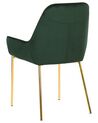 Sada 2 jídelních sametových  židlí  zelená LOVERNA_767756