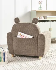 Kids Armchair Hippo MARIBO Boucle Brown_947868