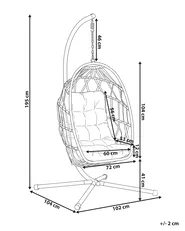 Hanging Chair with Stand GODRANO Metal Grey_1146539