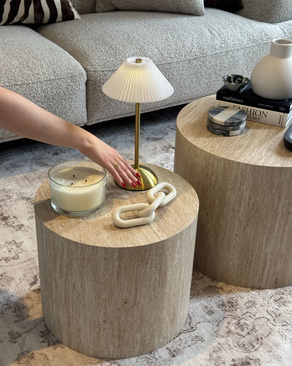 Set of 2 Wireless LED Table Lamp RUBA with Dimmer Metal Gold_1082372