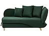 Right-Hand Chaise Longue MERI with Storage Faux Linen Green