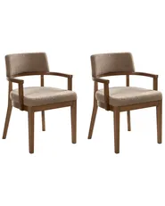 Set di 2 sedie da pranzo DALBO Bouclé Marrone/Tortora_1016042