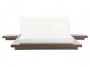 Łóżko ze stolikami nocnymi 160 x 200 cm brązowe ZEN_751569