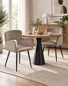 Set of 2 Dining Chairs SANILAC Velvet Taupe