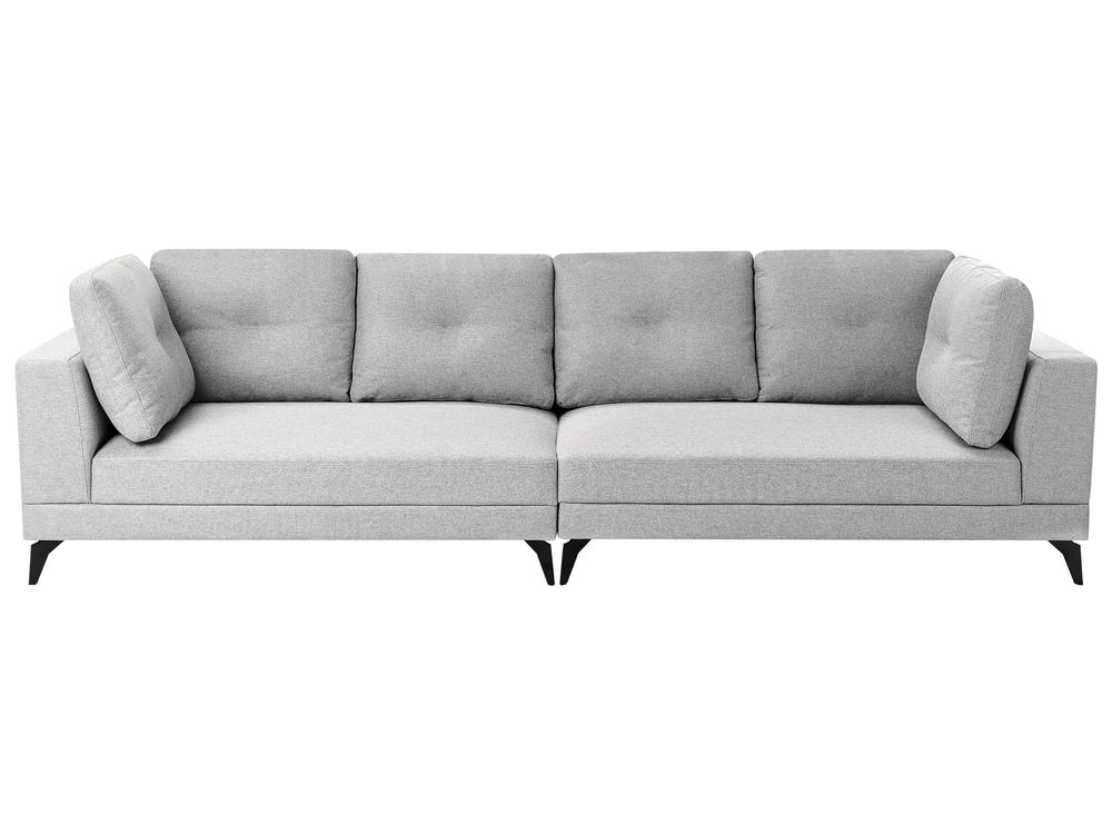 Sofa 4 Seater YURI Faux Linen Grey