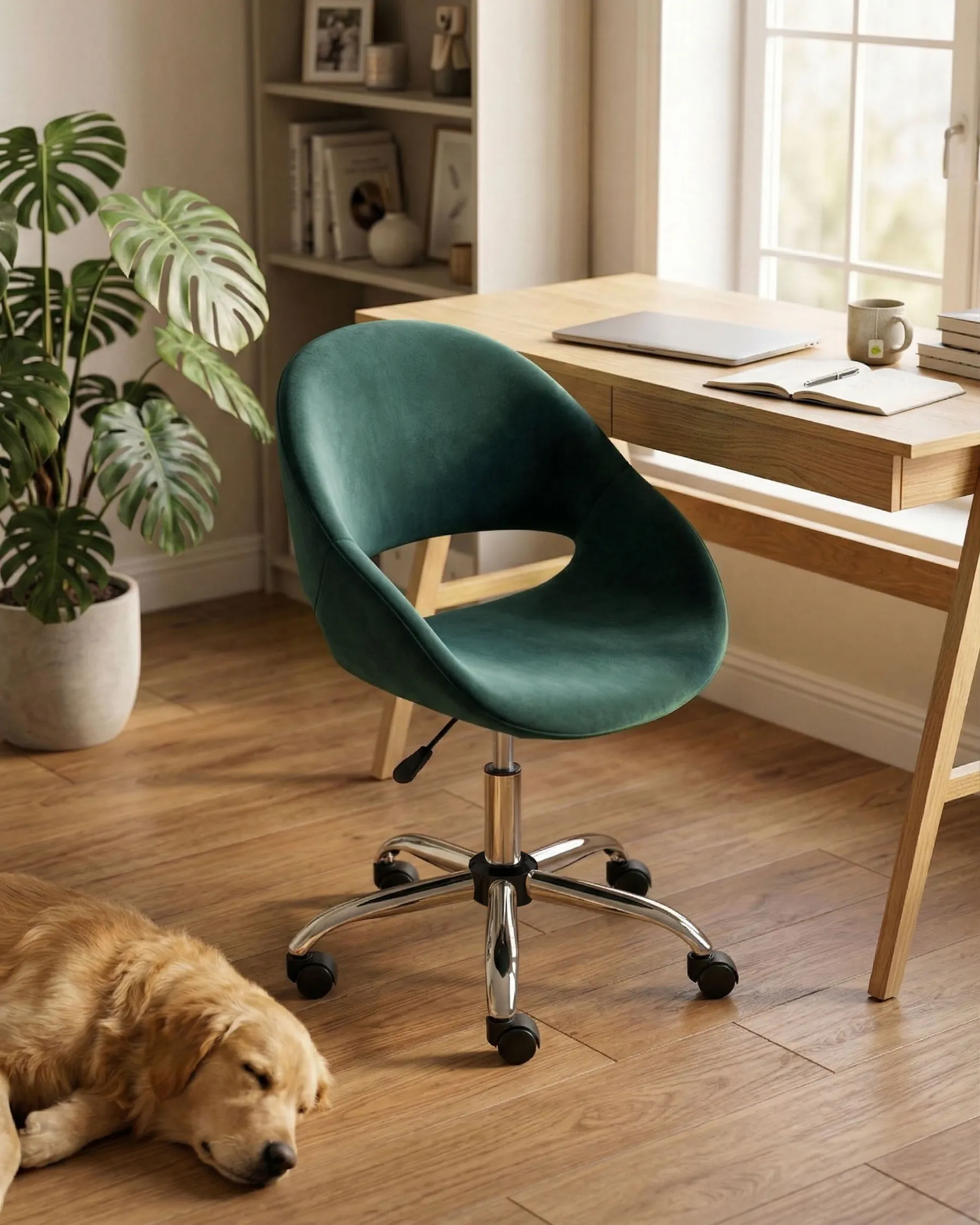 Desk Chair SELMA Velvet Emerald Green_716792