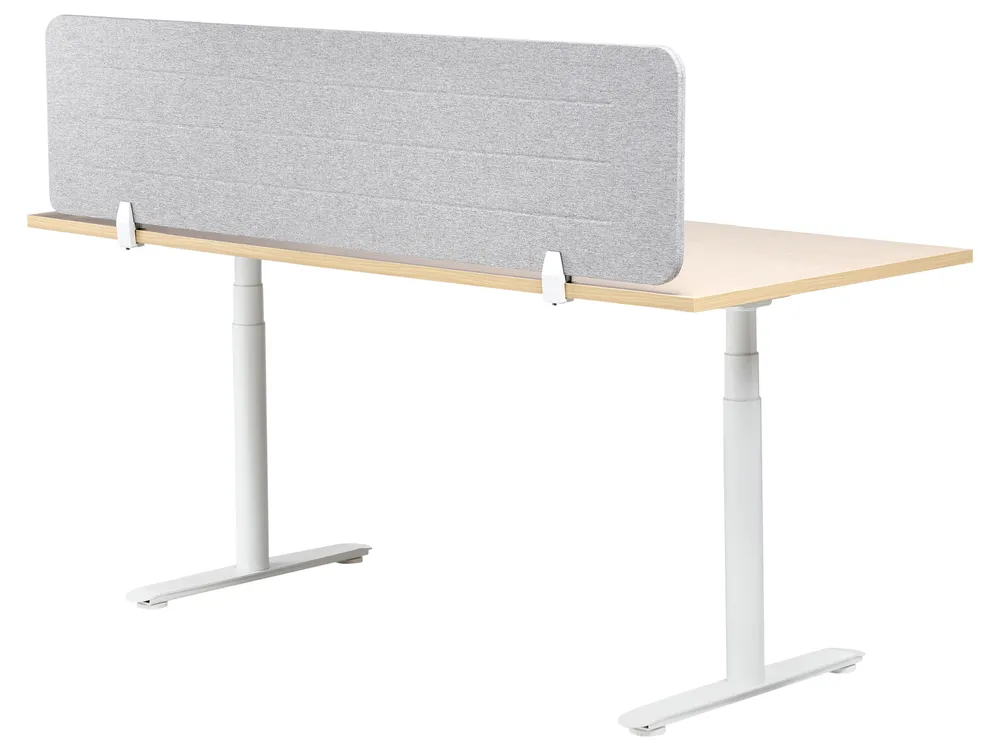Desk Screen ZIGGY 160 x 40 cm Light Grey_1015436