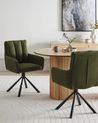 Set of 2 Dining Chairs Swivel SARDOAL Fabric Dark Green