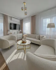 Living Room Set 6 Seater LOEN Boucle White_883412