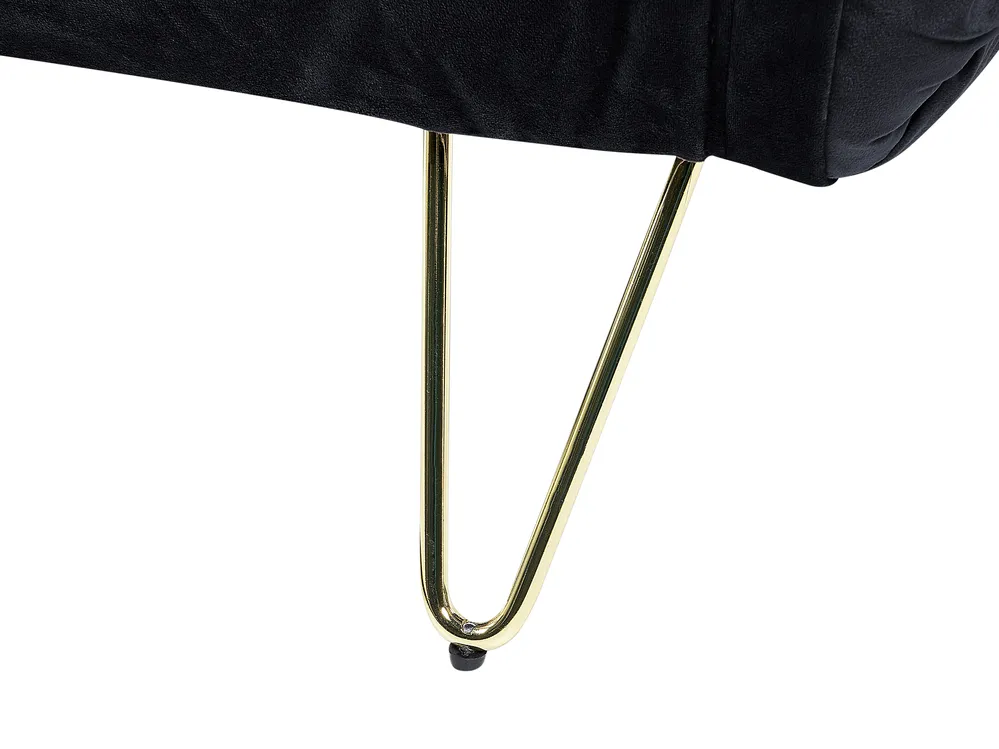 Divano letto singolo VESTFOLD Velluto Nero_851003