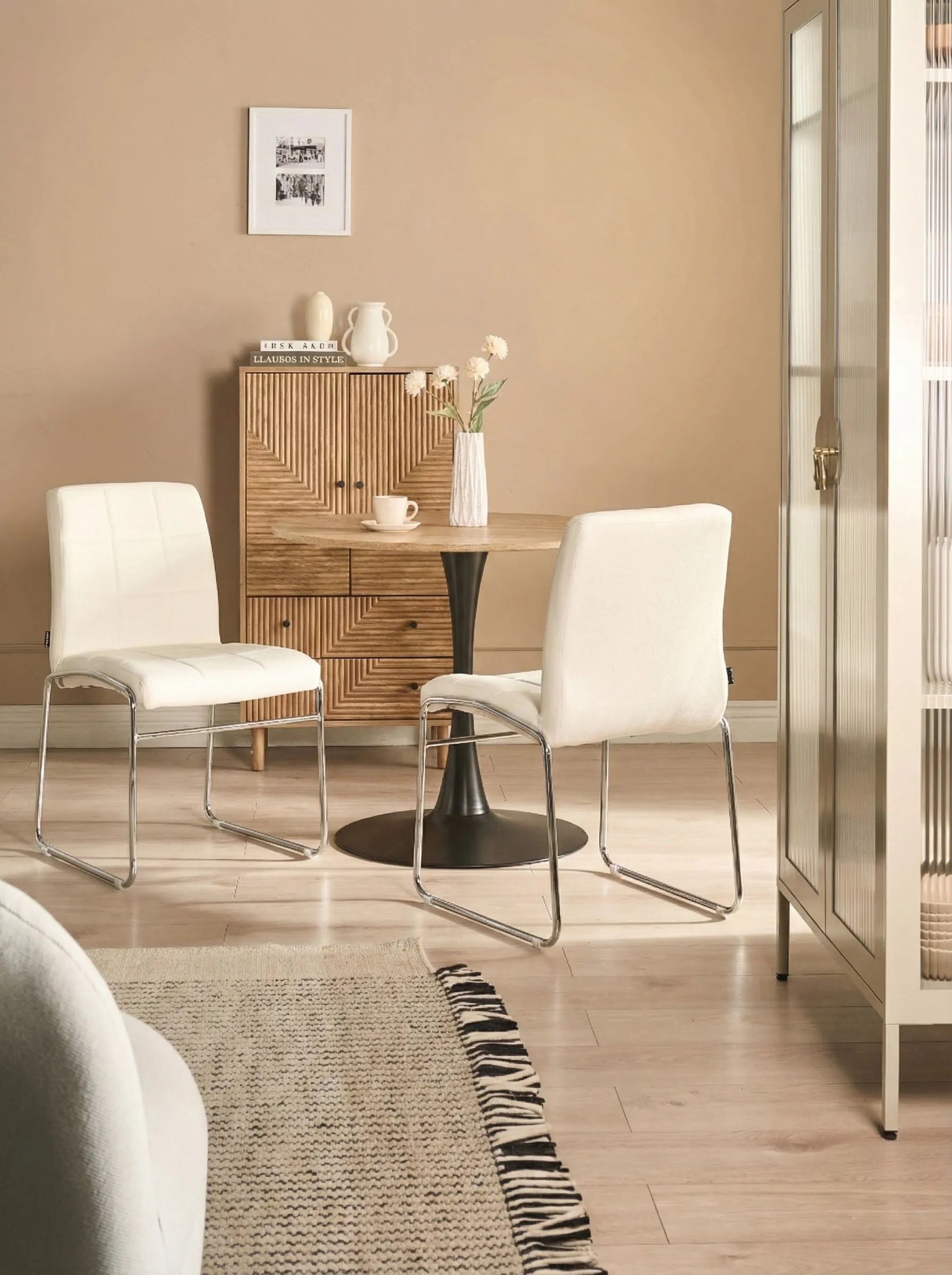 Set of 2 Dining Chairs KIRON Faux Leather White_682151